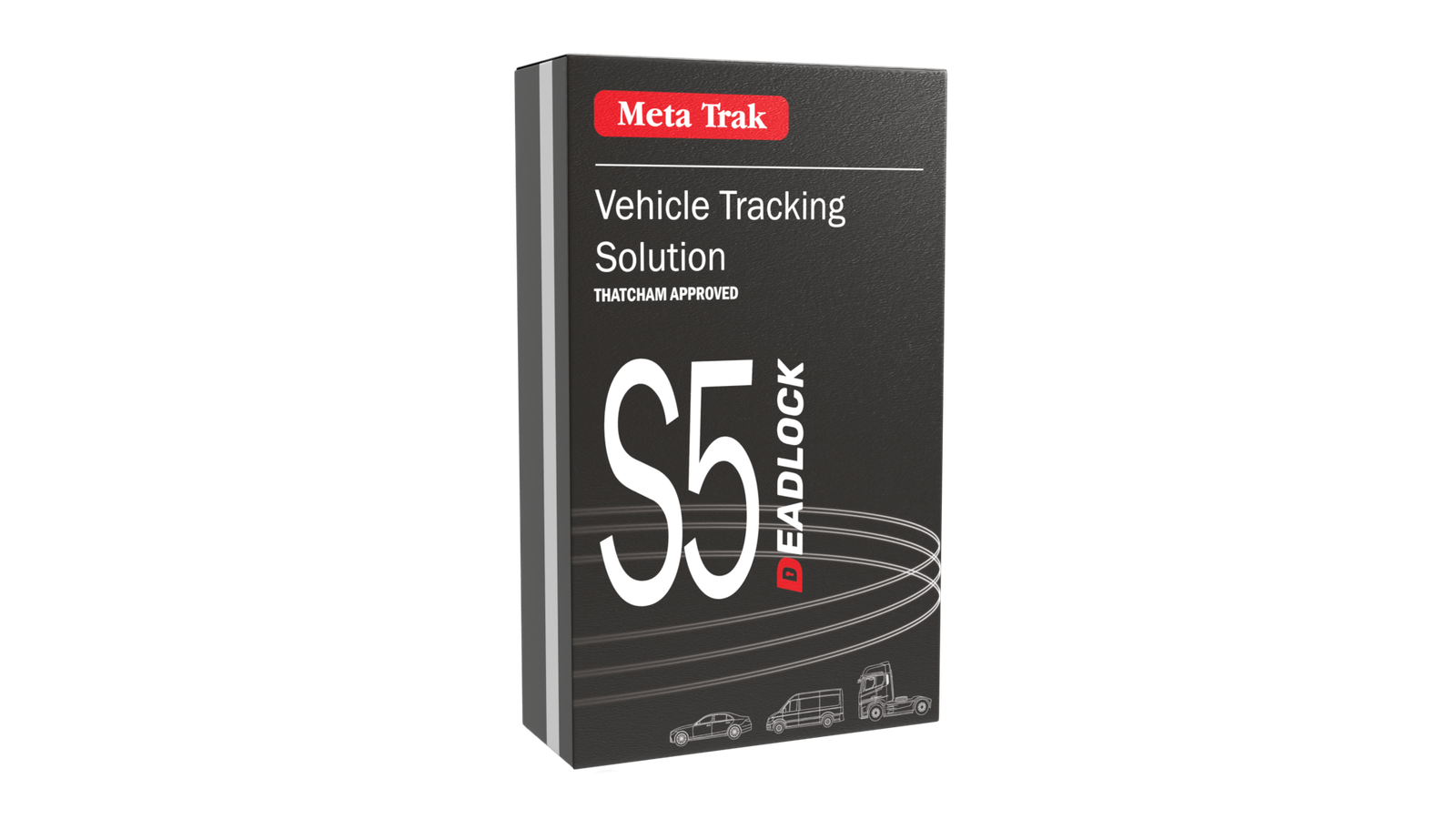 Meta Trak S5 Deadlock insurance approved tracker and remote engine immobiliser setup with driver ID tags.